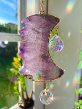 Lade das Bild in den Galerie-Viewer, Pre Order~ Frost ~ Amethyst Crystal Moon Suncatcher
