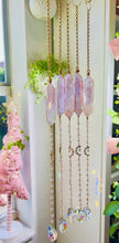 Load image into Gallery viewer, Pre Order ~ Fairy’s Hearts ~ Rose Quartz Crystal Suncatcher
